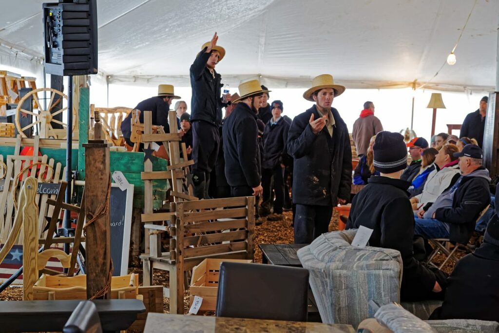 Amish Men Sell Crafts at Lancaster County Auction