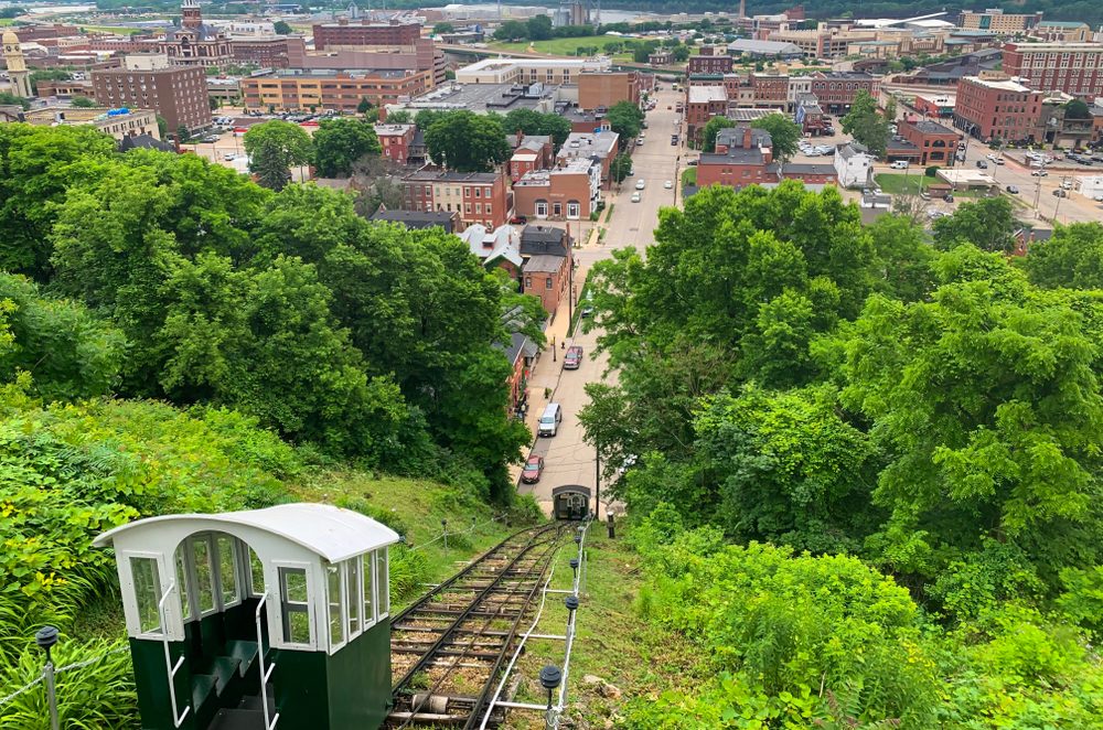 Colorful landscape photo of a small Railway in Dubuque, Iowa